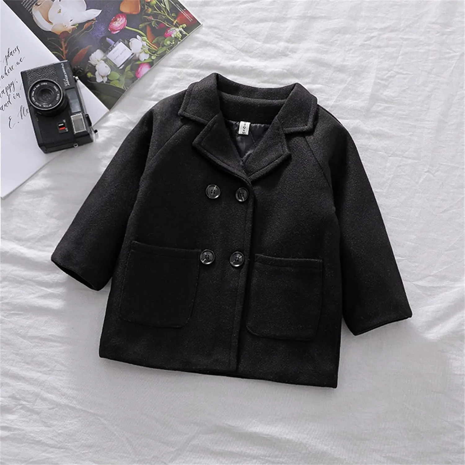 1-5 Years Windproof Winter Toddler Coat Wool Kids Outerwear Girls Blends Jacket Warm Baby Girls Coat&Jacket