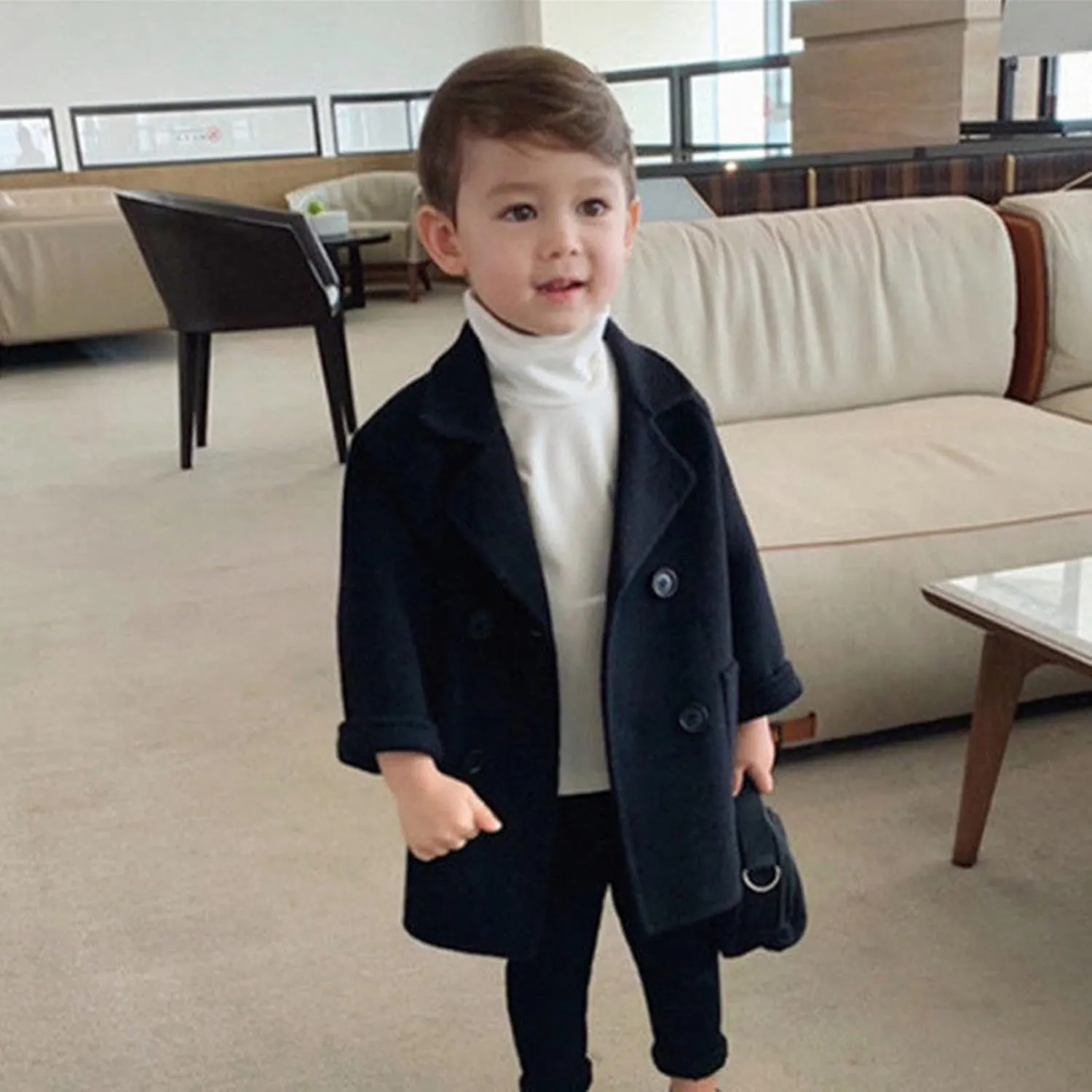 1-5 Years Windproof Winter Toddler Coat Wool Kids Outerwear Girls Blends Jacket Warm Baby Girls Coat&Jacket