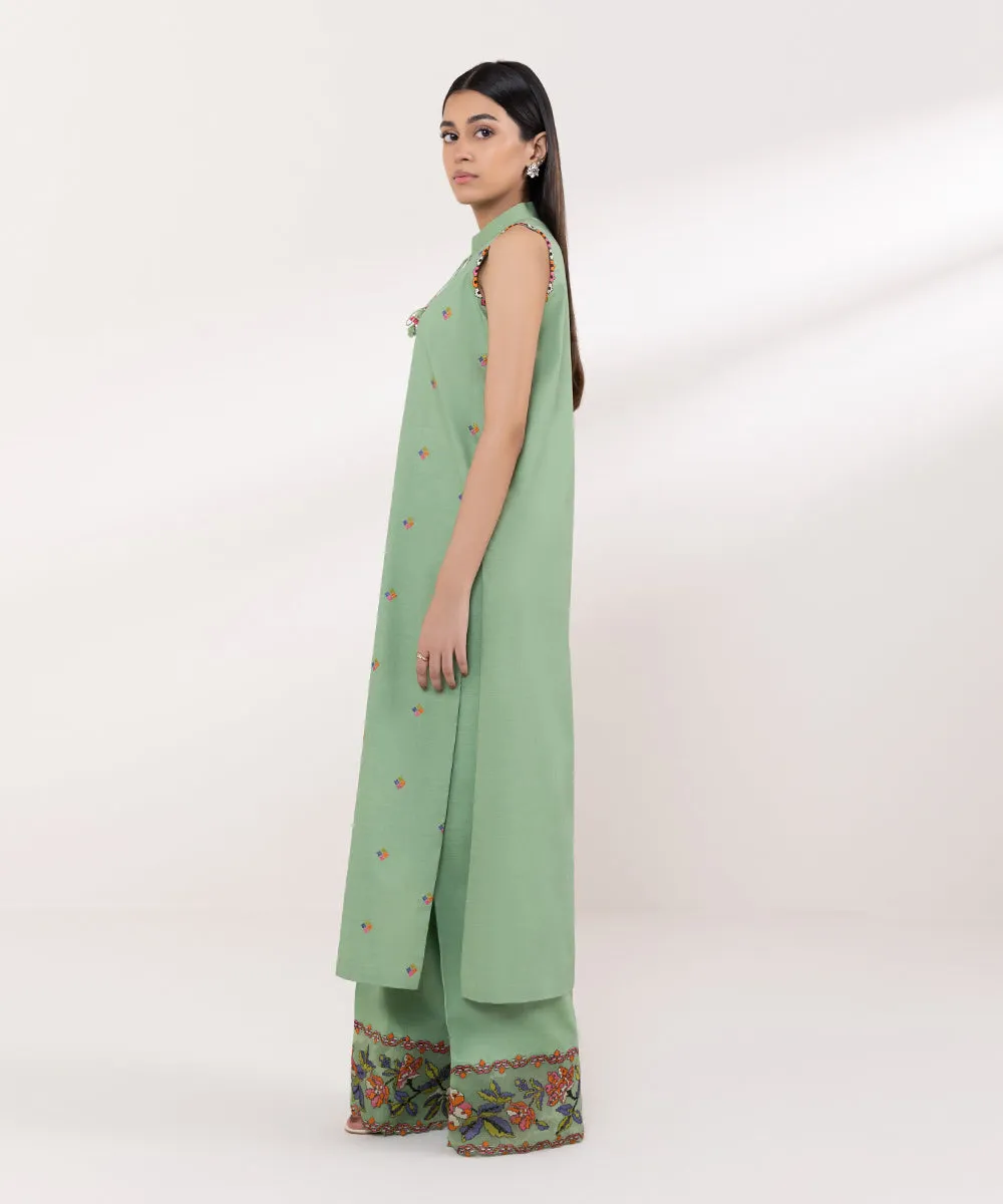 2 Piece - Embroidered Cambric Suit
