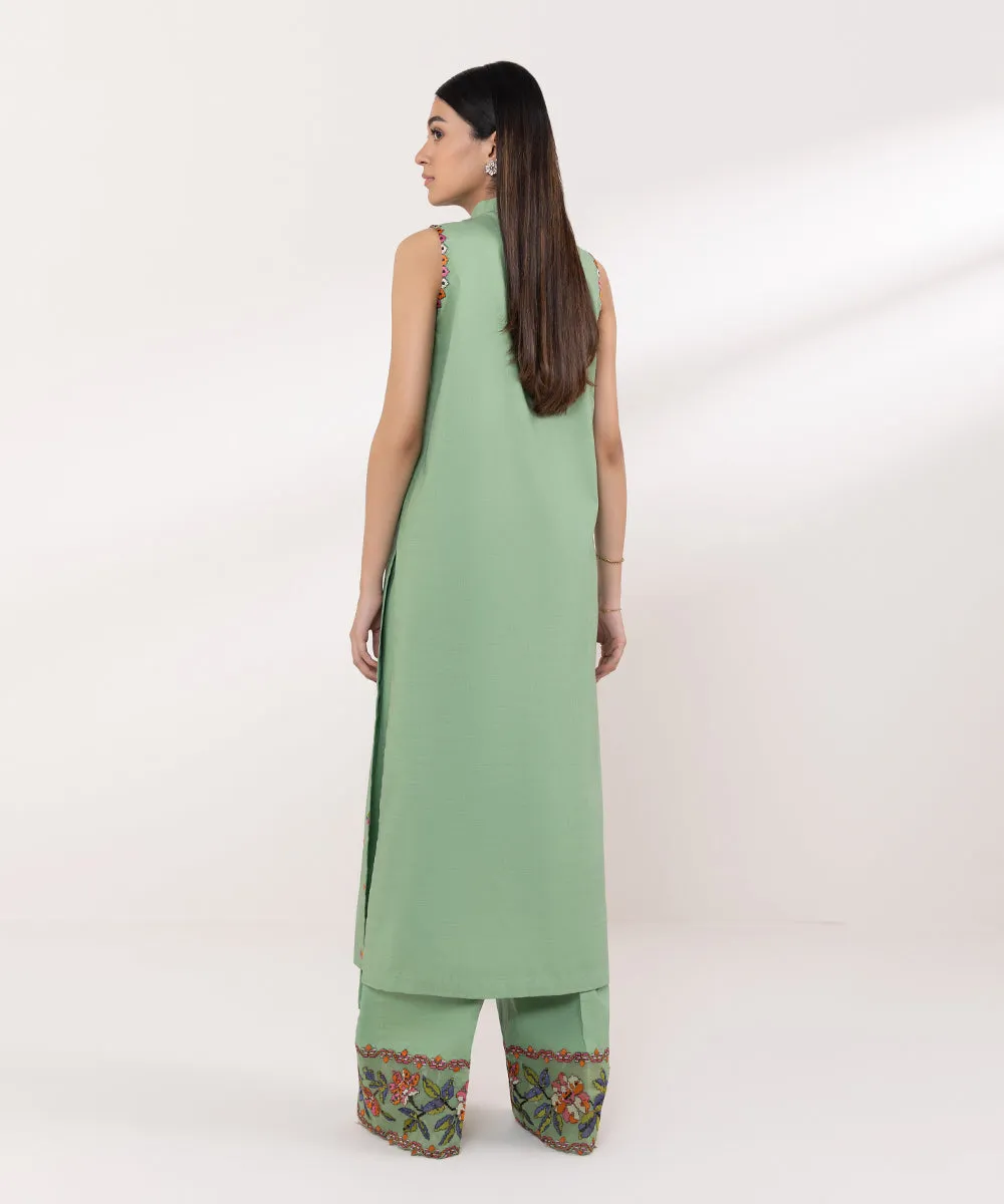 2 Piece - Embroidered Cambric Suit