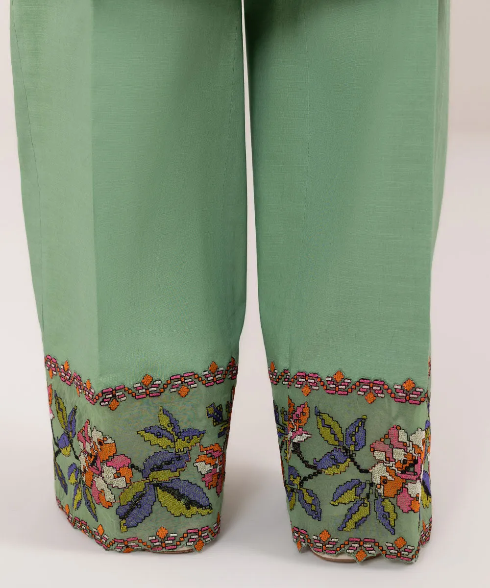 2 Piece - Embroidered Cambric Suit
