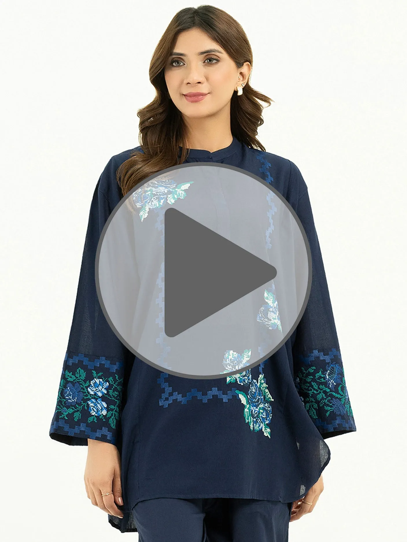 2 Piece Texture Lawn Suit-Embroidered (Pret)