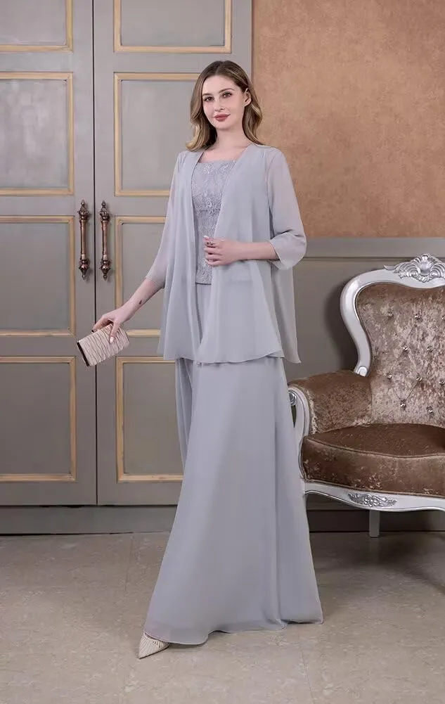 2 Pieces Mother of The Bride Dresses with Jacket Long Formal Evening Gowns for Women Mother of The Groom Dress