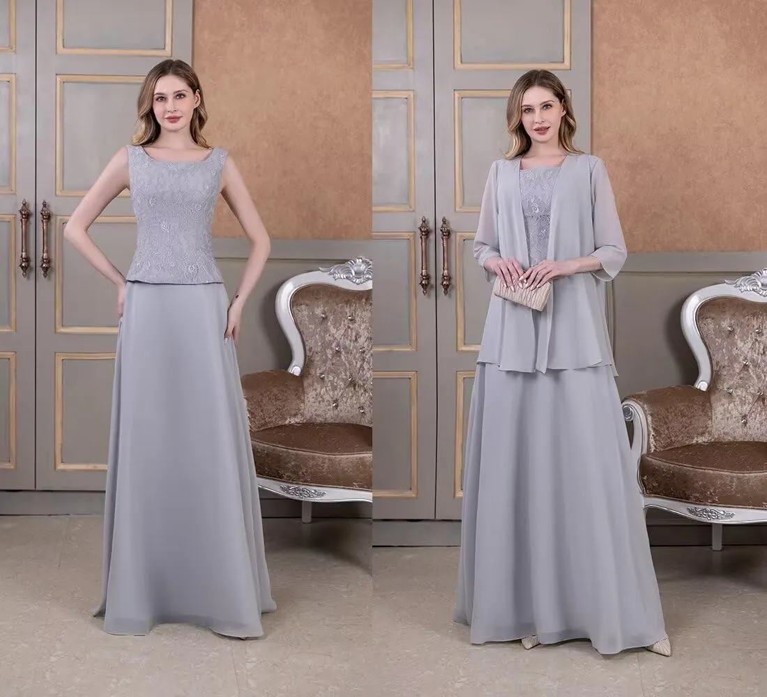 2 Pieces Mother of The Bride Dresses with Jacket Long Formal Evening Gowns for Women Mother of The Groom Dress