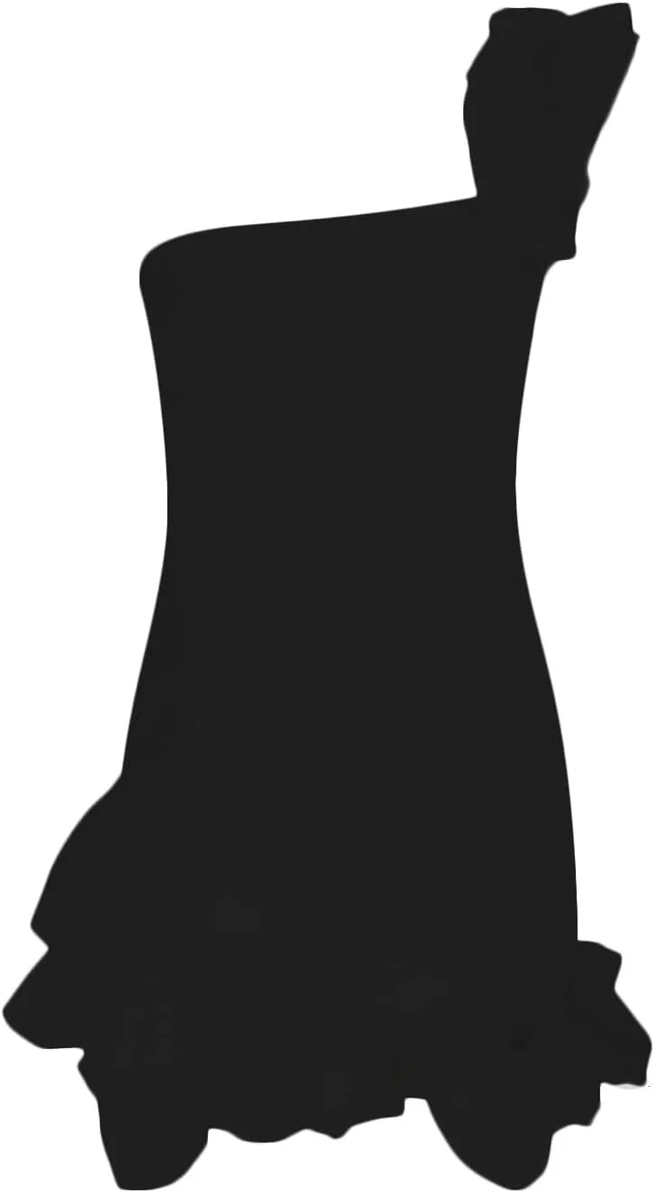2023 Women Sexy Ruffles One Shoulder Dresses Sleeveless Ruched Bodycon Mini Dress Cocktail Party Outfits Clubwear