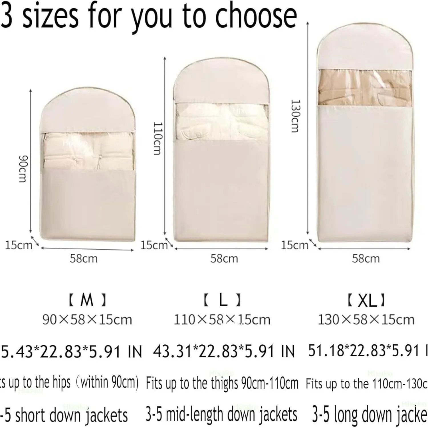 2025 Space Saving Hanging Garment Bag with Self Compression Zipper, Dust Cover Clothes Bags for Down Coat, Otherwisie Space Saver Hanging Garment Bags for Closet Storage (Pink,M)