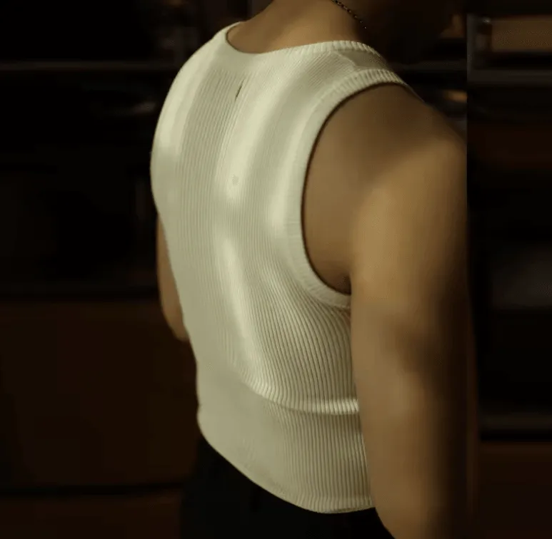2025 Style Men’s Pit Stripe Knitted Spliced Tank Tops - Casual Streetwear