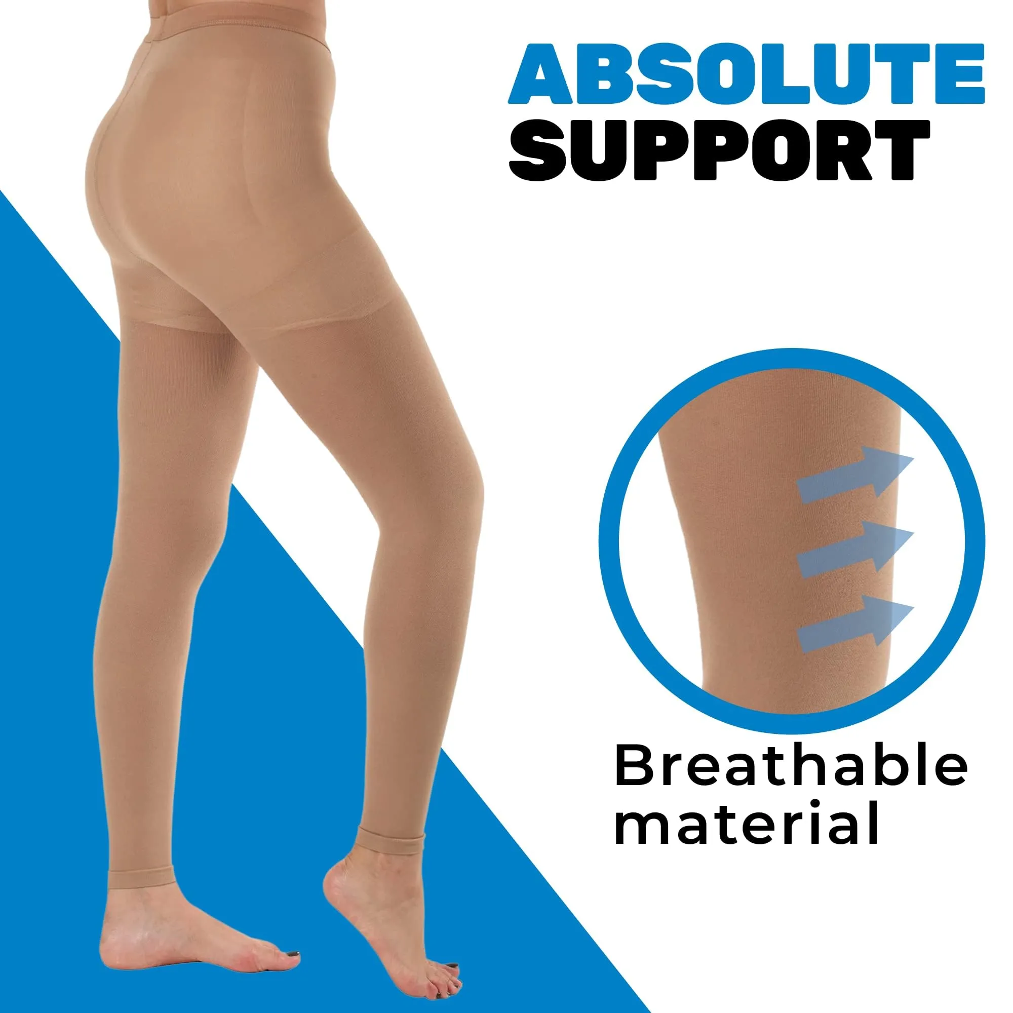 Absolute Support - compression underwear leggings for women up to 7XL 20-30mmHg - A717 X-Large Beige
