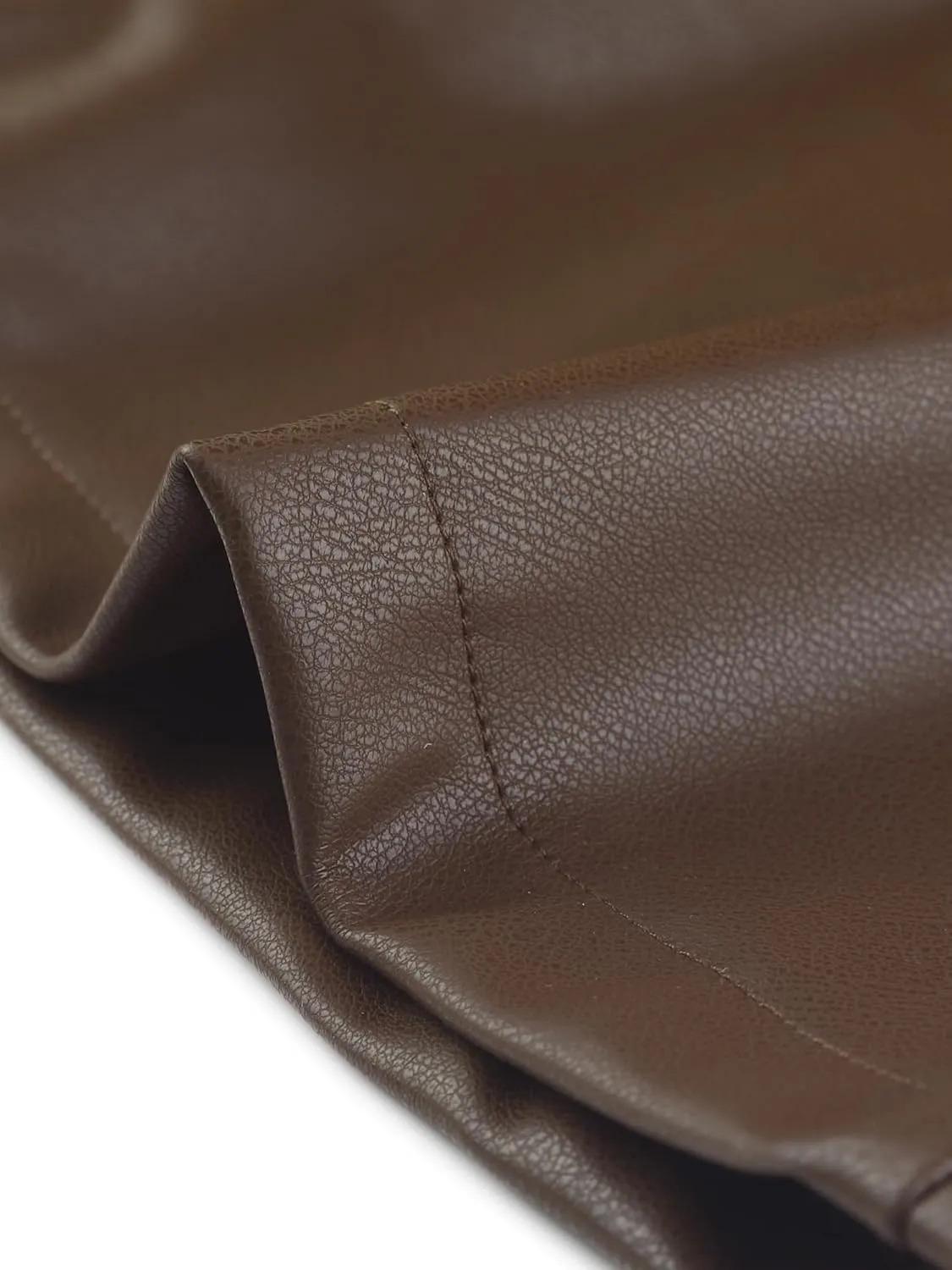 Allegra K Faux Leather Casual Pant for Women's High Waist Bell Bottom Flared Long PU Trouser