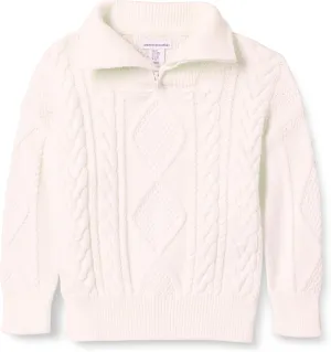Amazon Essentials Boys and Toddlers' Quarter-Zip Cable-Knit Relaxed-Fit Sweater