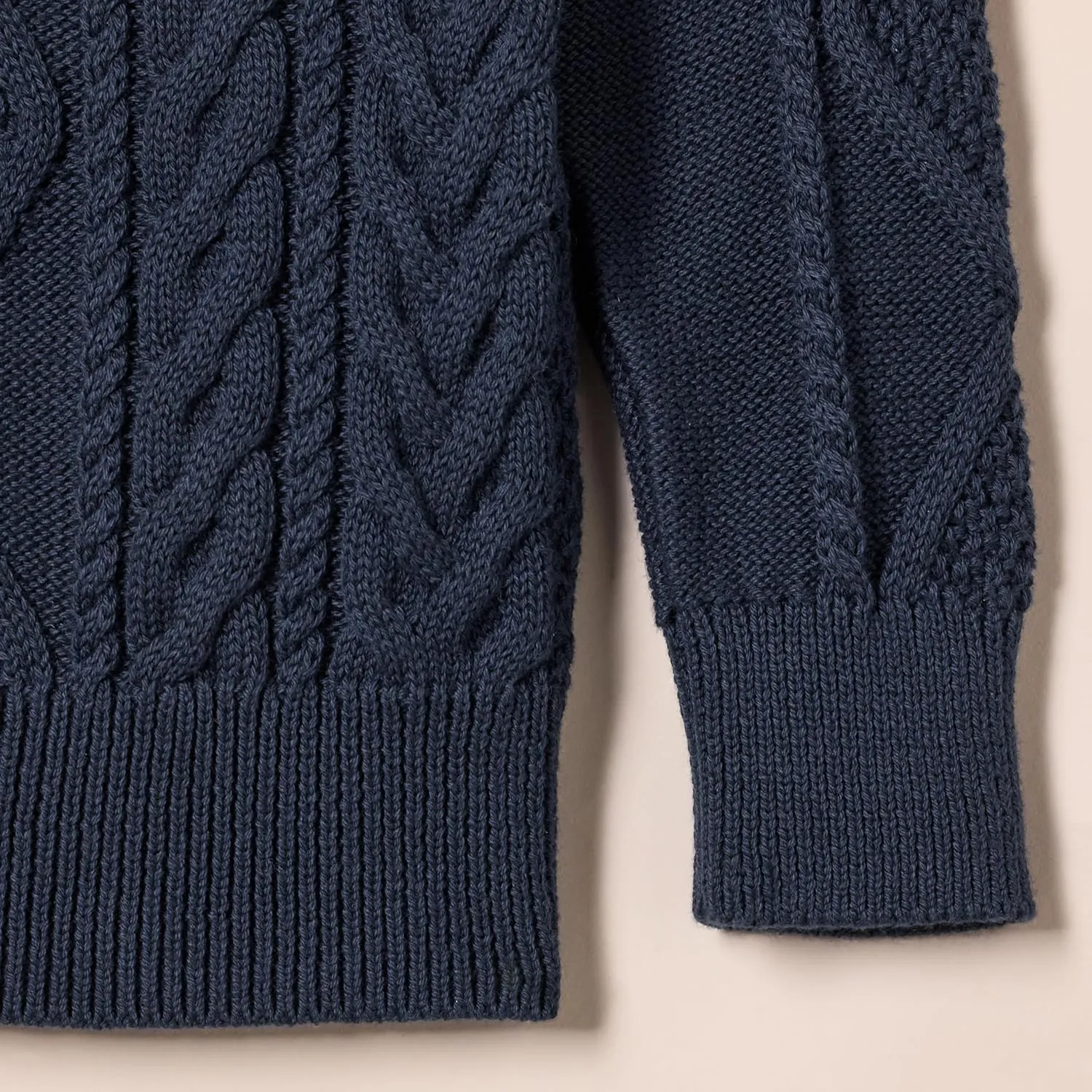 Amazon Essentials Boys and Toddlers' Quarter-Zip Cable-Knit Relaxed-Fit Sweater