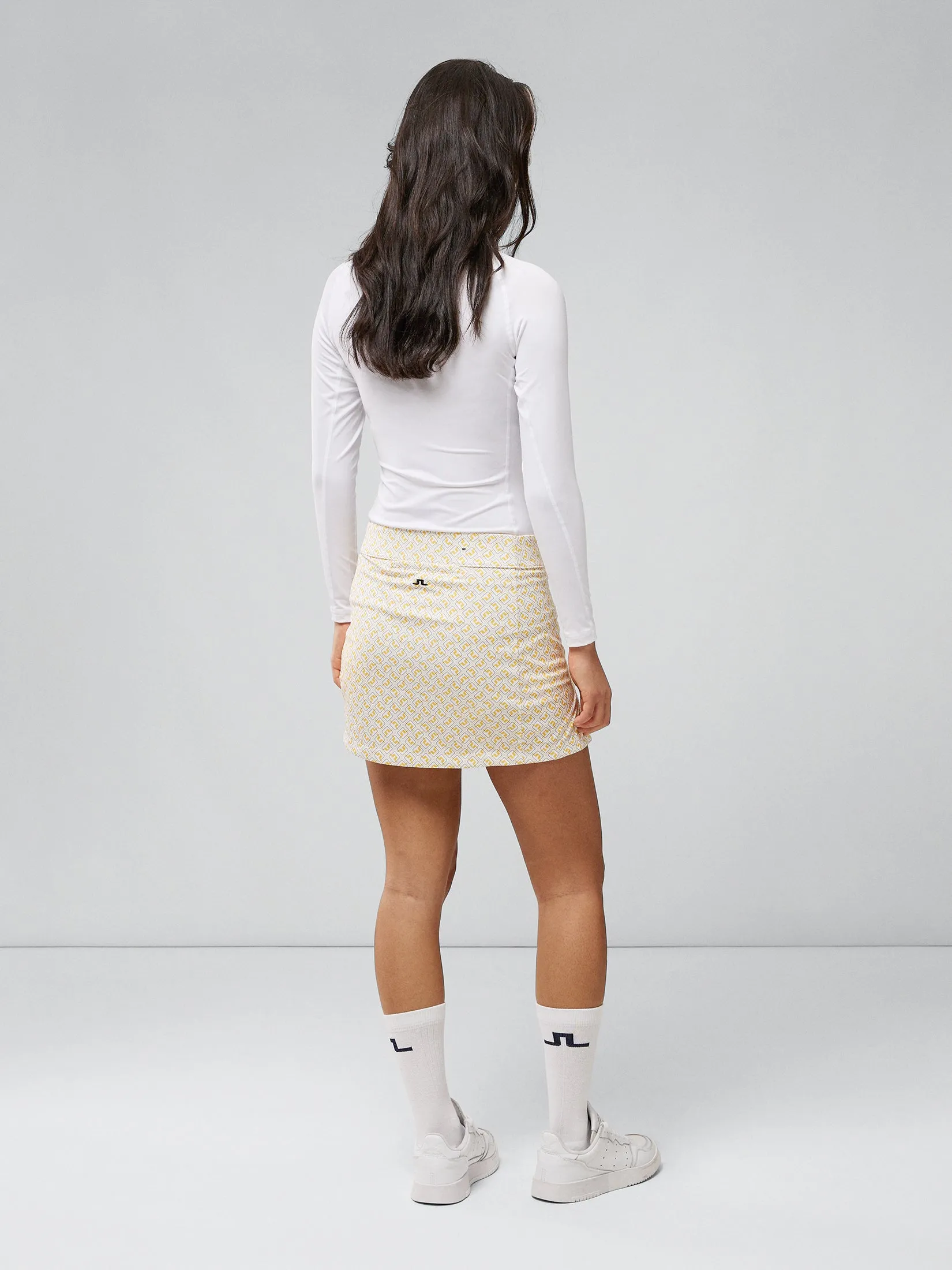 Amelie Print Skirt / White JL Monogram check