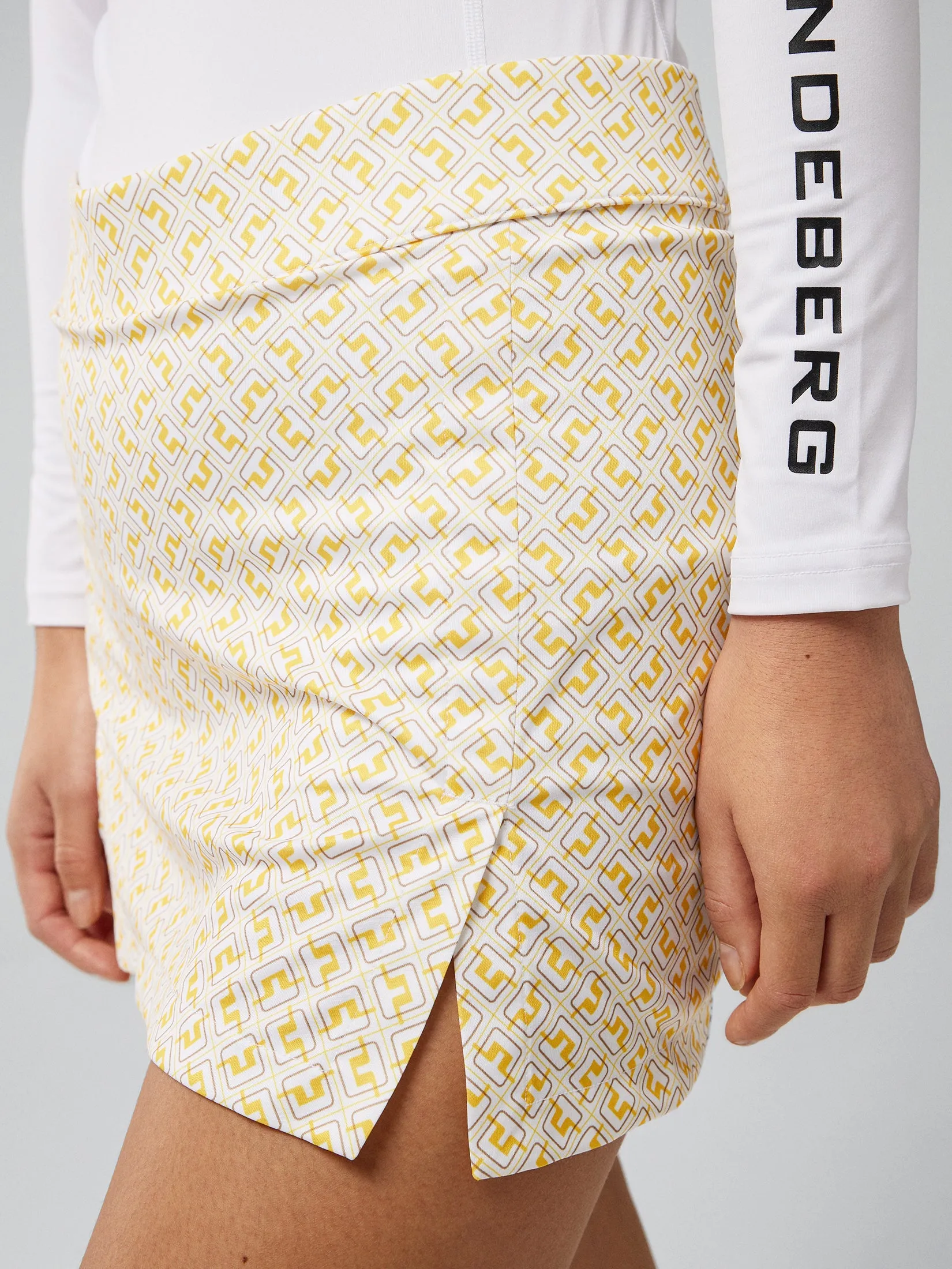 Amelie Print Skirt / White JL Monogram check