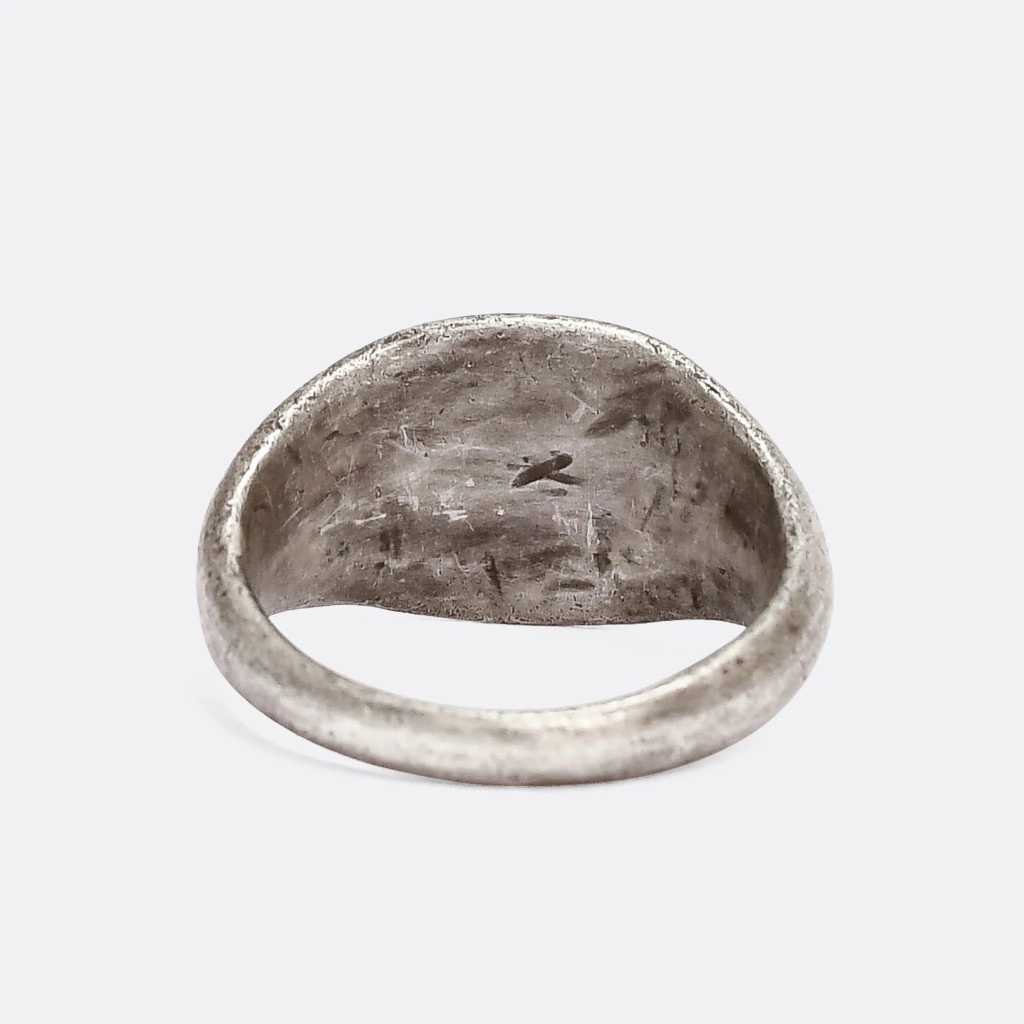 Ancient Roman UTERE FILICITER Silver Signet Ring