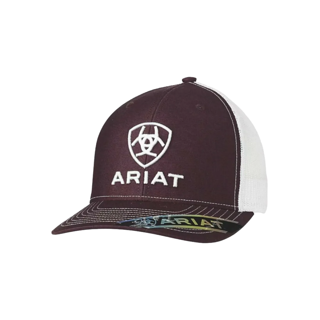 Ariat M&F Flex Fit R112 Brown Mesh and Embroidered Logo Cap