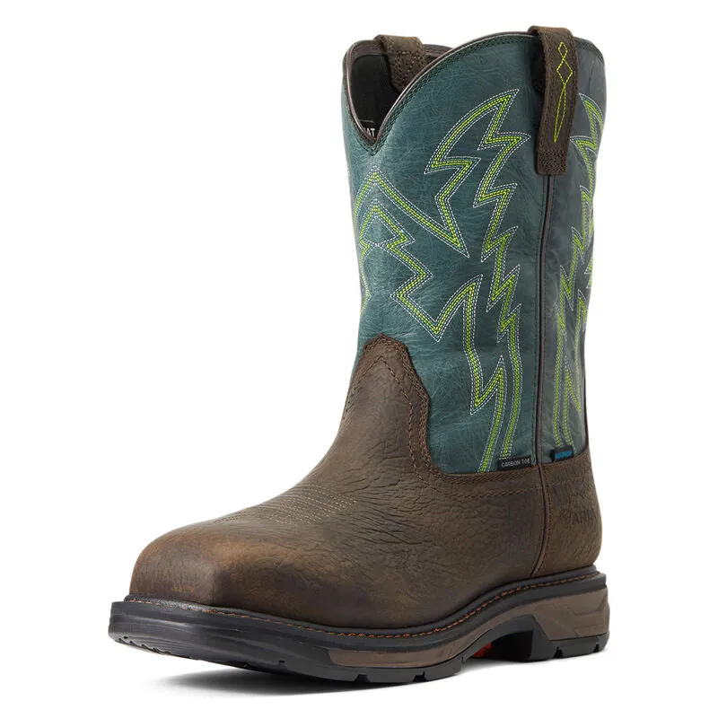 Ariat Men's WorkHog XT BOA WP Carbon Toe Work Boot - Bruin Brown/Dark Forest 10038924