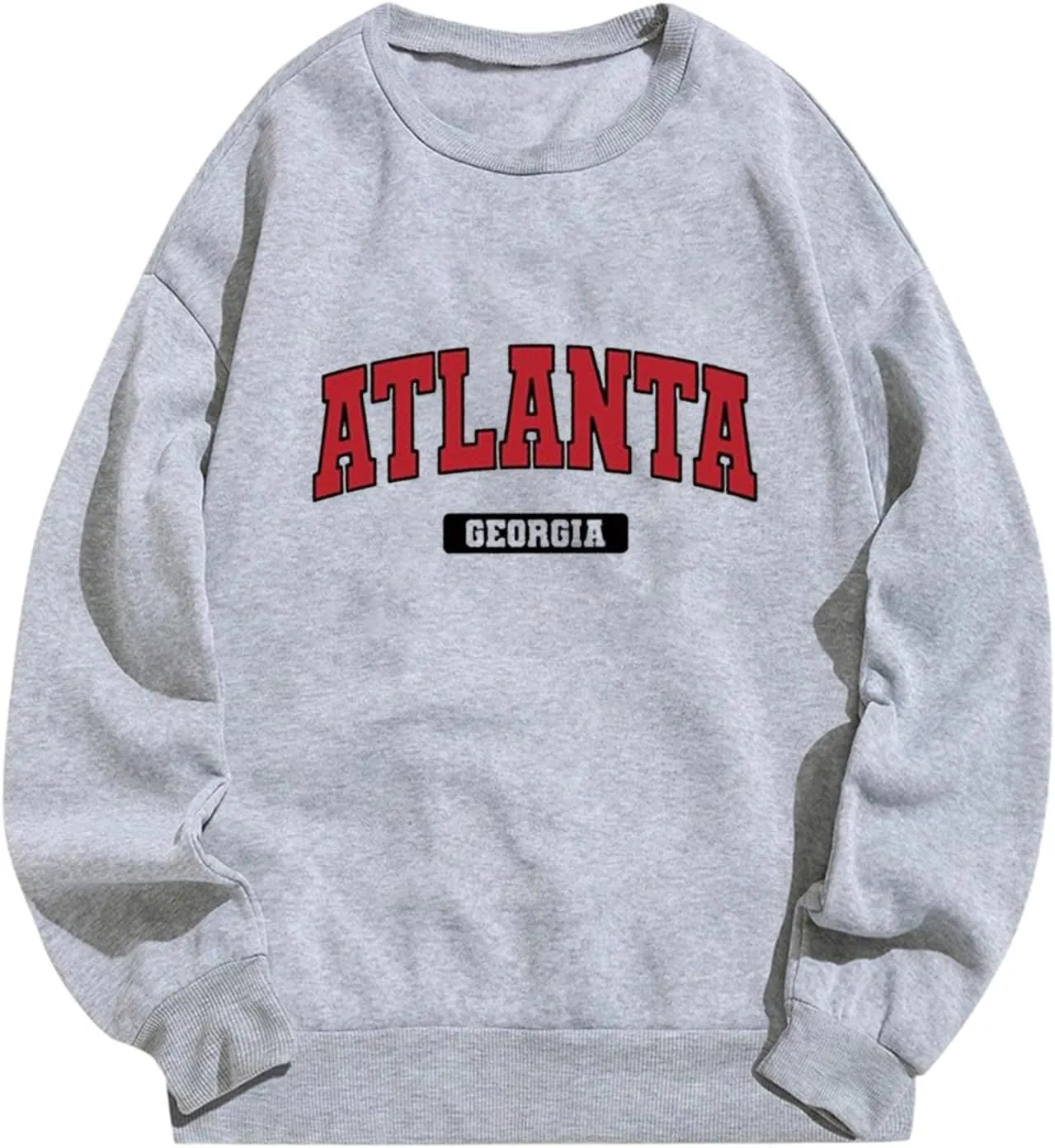 Atlanta Georgia Sweatshirts Women Crewneck Letter Graphic Y2K Hoodie Drop Shoulder Casual Hoodies Fashion Spring Fall Clothes