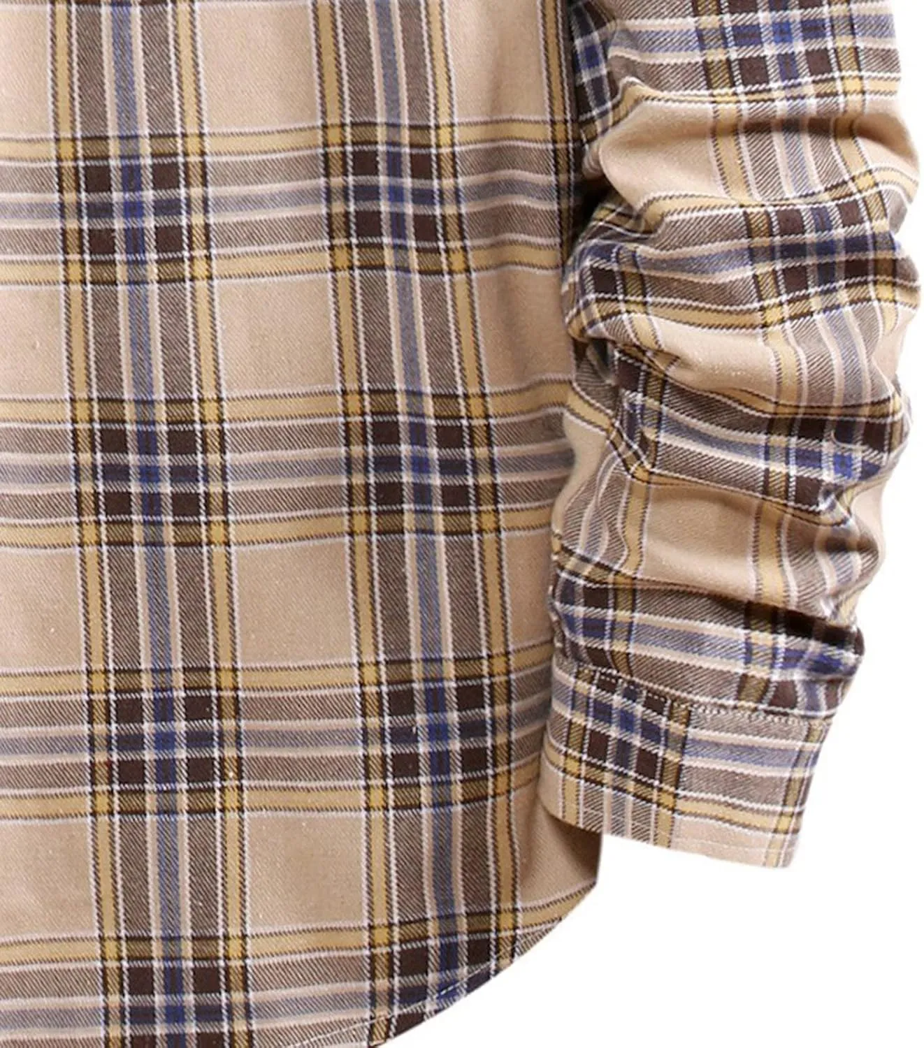Aymnlox Hoodies for Men Fashion Long Sleeve Plaid Button Shirts Jacket With Hood Casual Stylish Drawstring Sweatshirts 2024