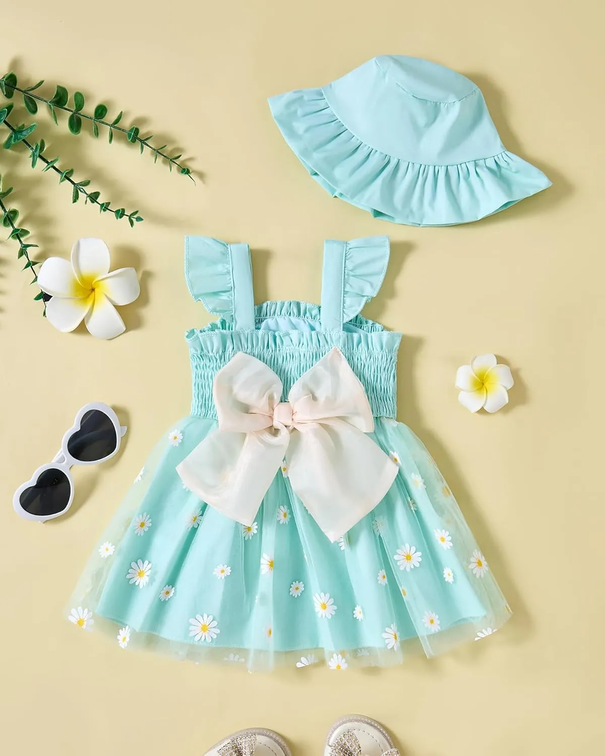 Baby Girl Clothes Toddler Girls Tulle Dress Infant Ruffle Halter Smocked Dresses Casual Sundress Summer Girls Outfit