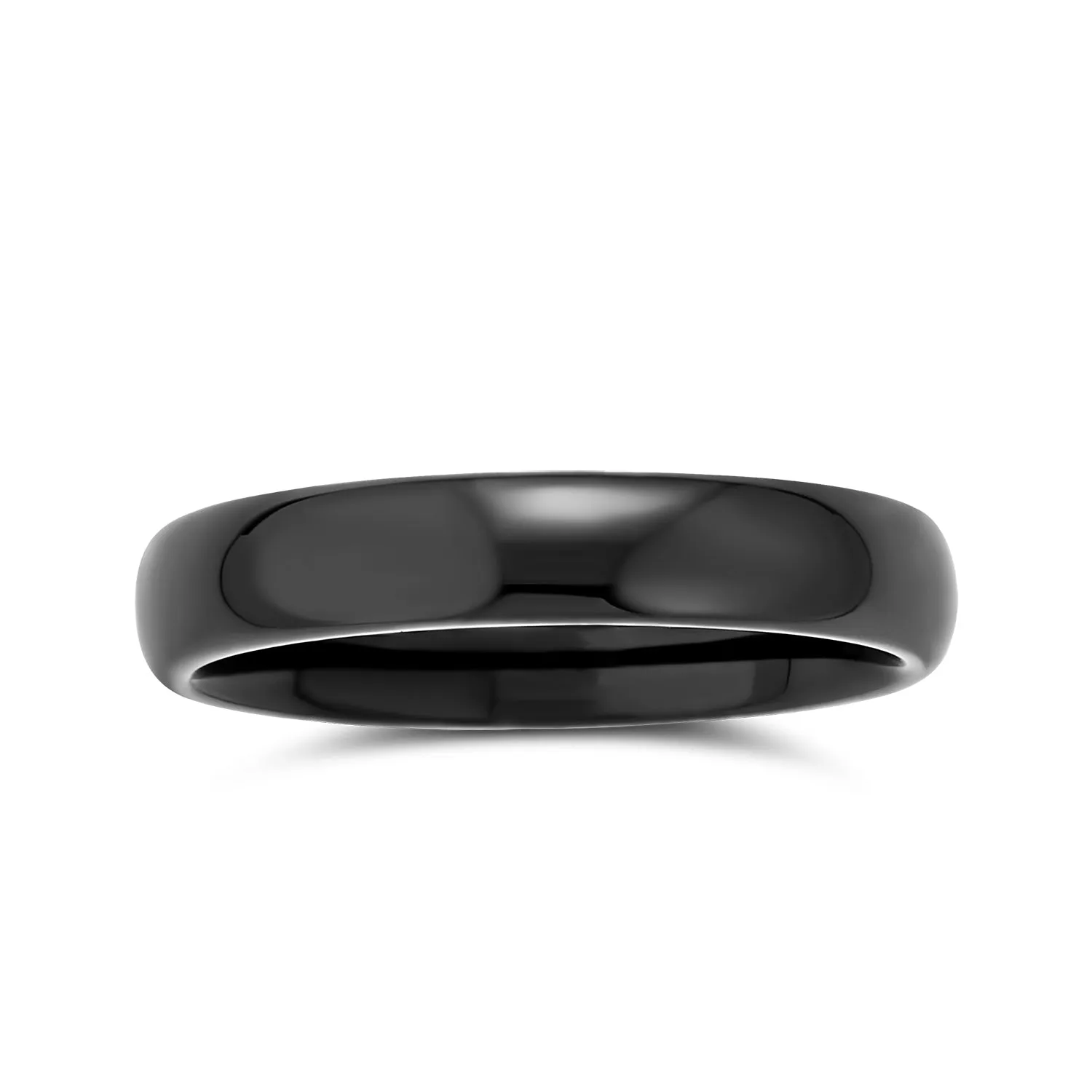 Basic Dome Tungsten Wedding Band Black Rose Gold Titanium Comfort Fit Ring for Men