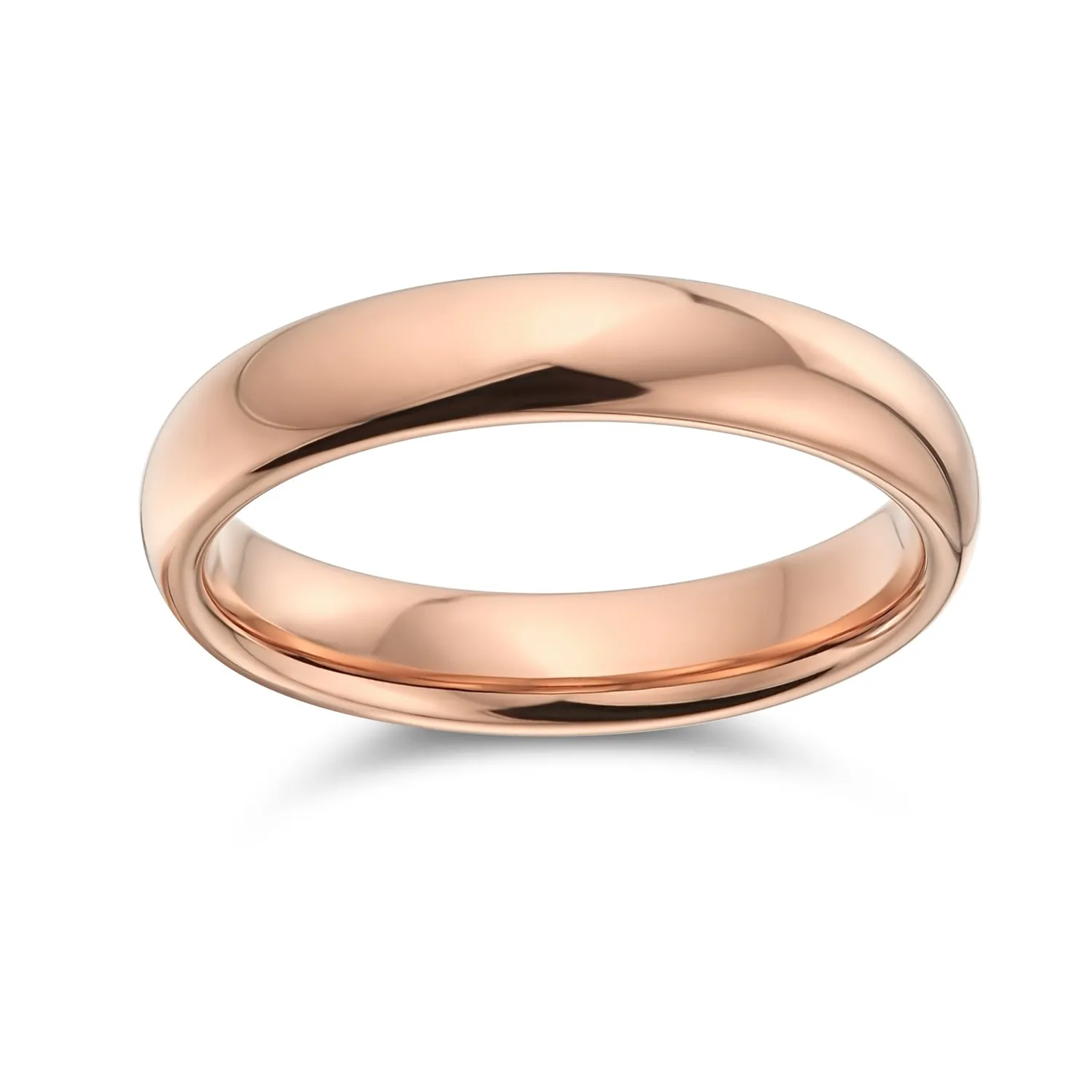 Basic Dome Tungsten Wedding Band Black Rose Gold Titanium Comfort Fit Ring for Men