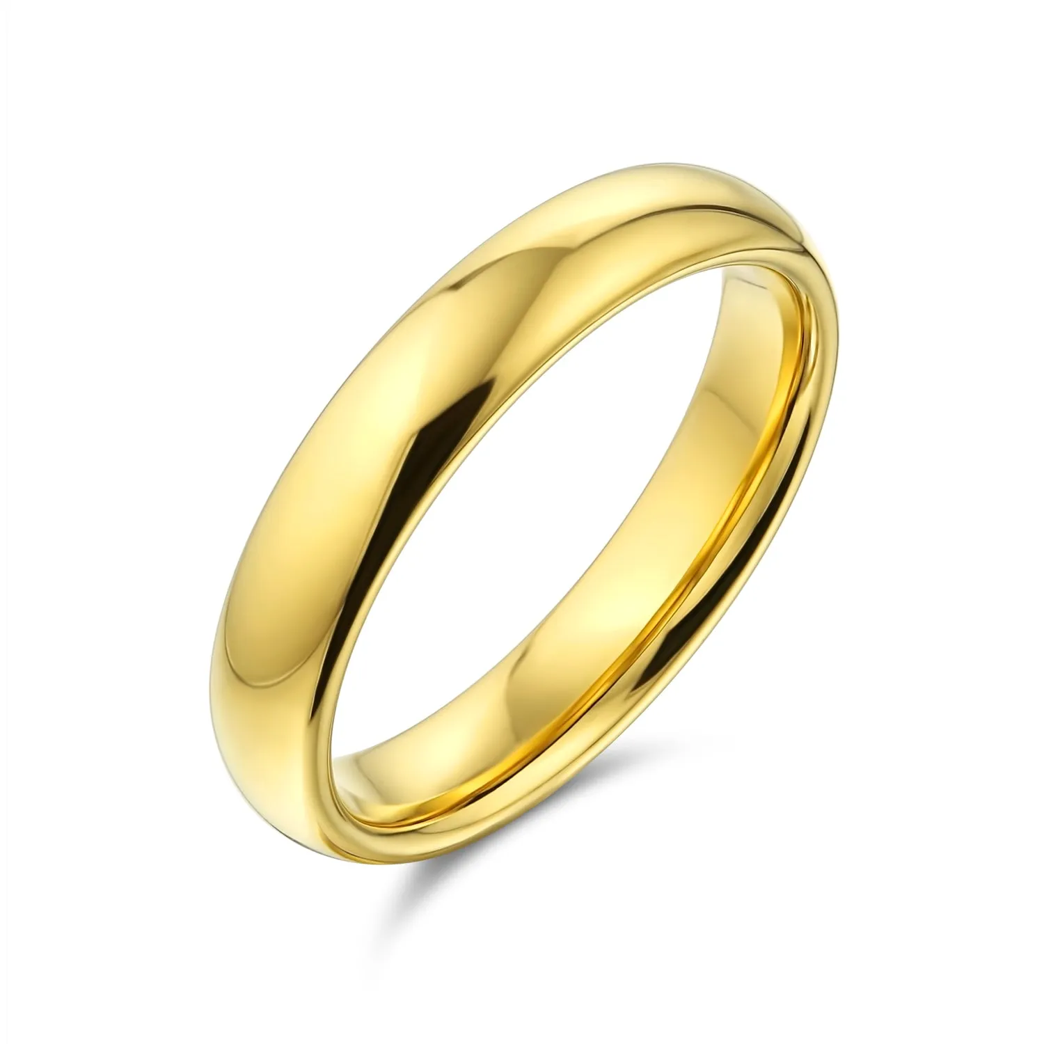 Basic Dome Tungsten Wedding Band Black Rose Gold Titanium Comfort Fit Ring for Men