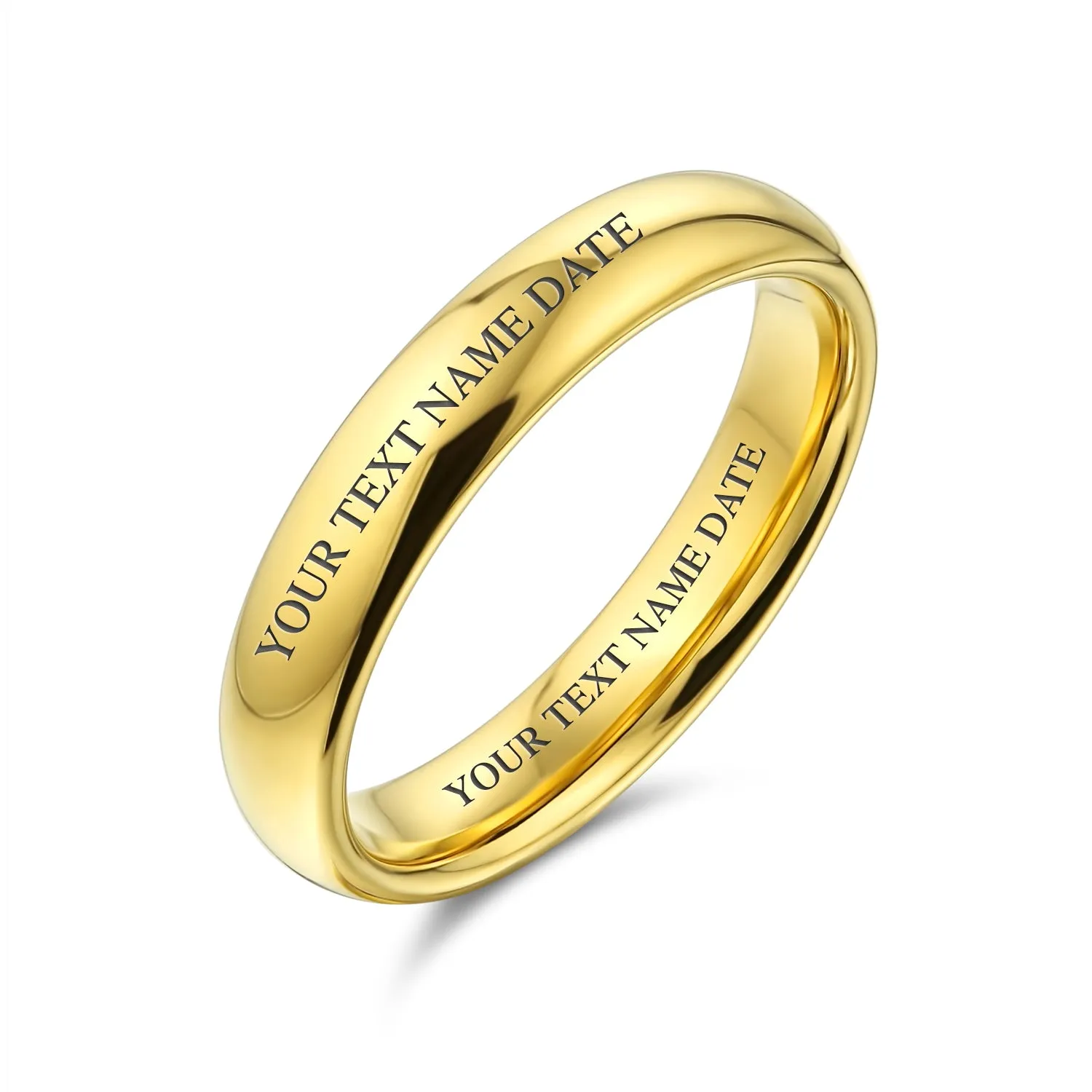 Basic Dome Tungsten Wedding Band Black Rose Gold Titanium Comfort Fit Ring for Men