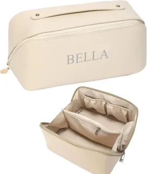 BELLA - Makeup Bag, Organizer Travel Case, Cosmetig bag, Waterproof makeup bag, large capacity makeup bag, Brown