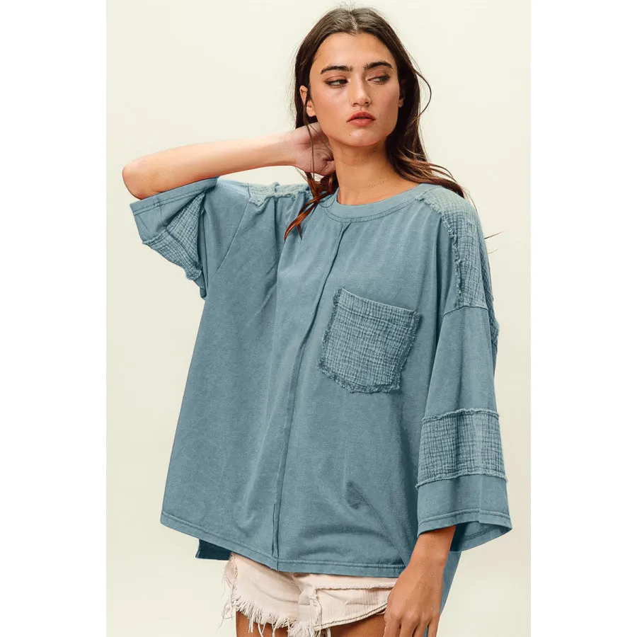BiBi High-Low Washed T-Shirt