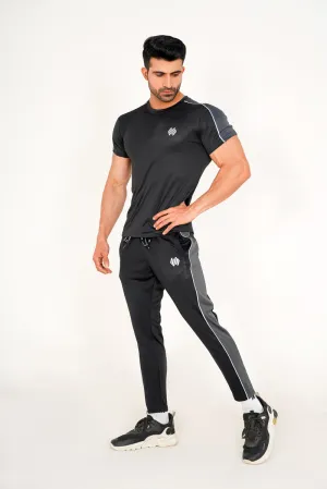 BLACK AND GRAY DRY-FIT TRACKSUIT