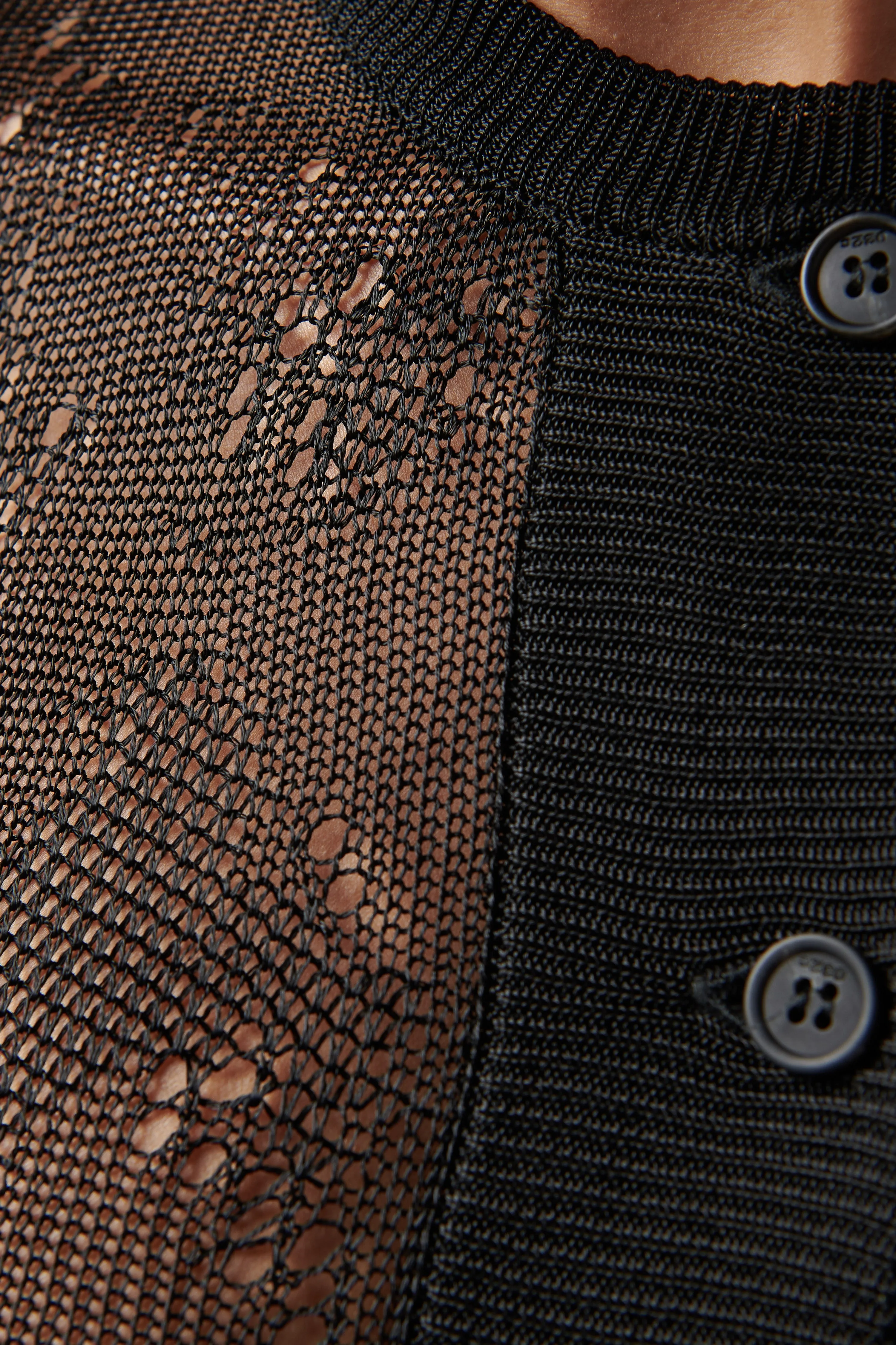 Black Fractured Cardigan