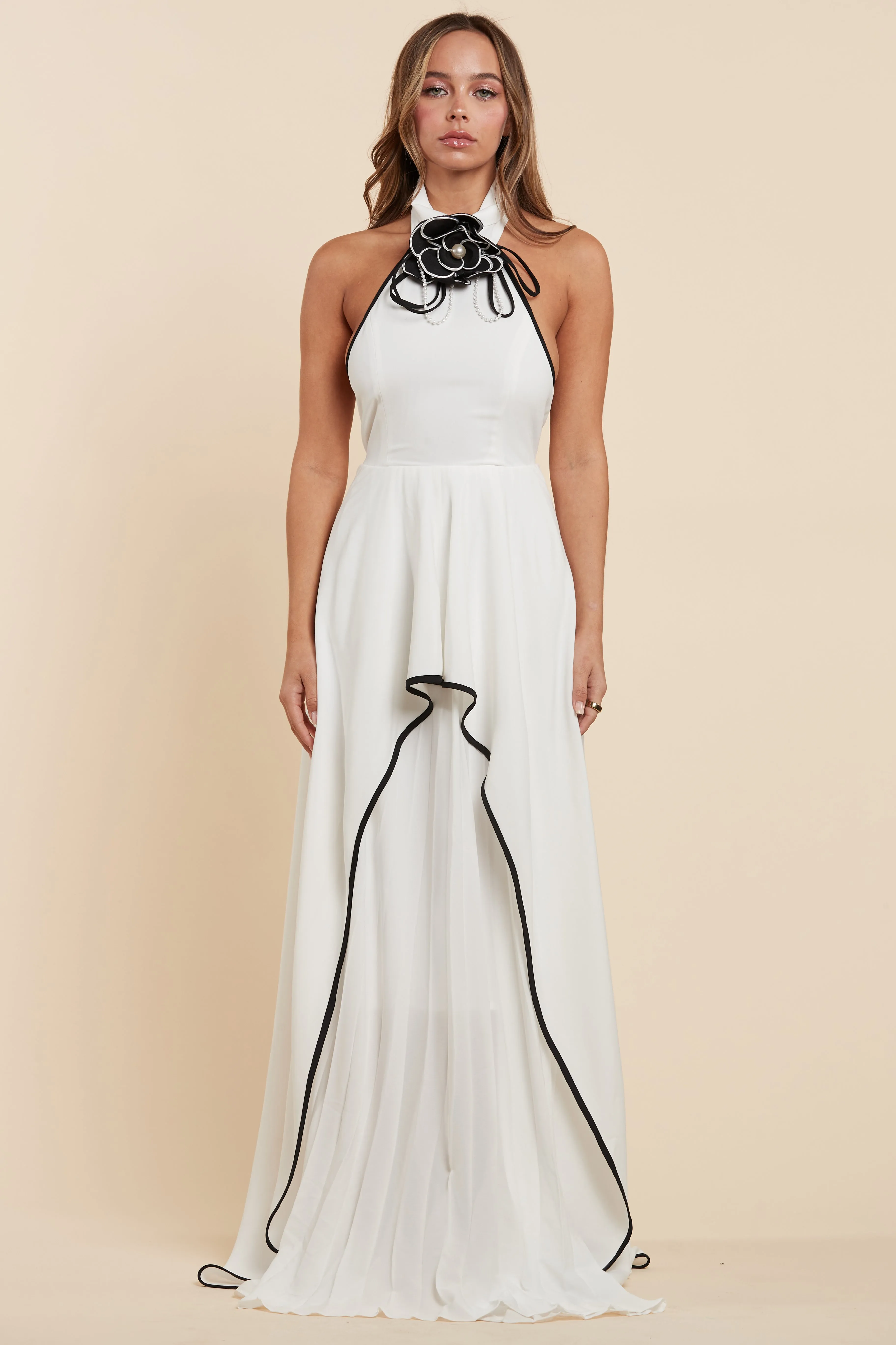 Black Trim Maxi Dress