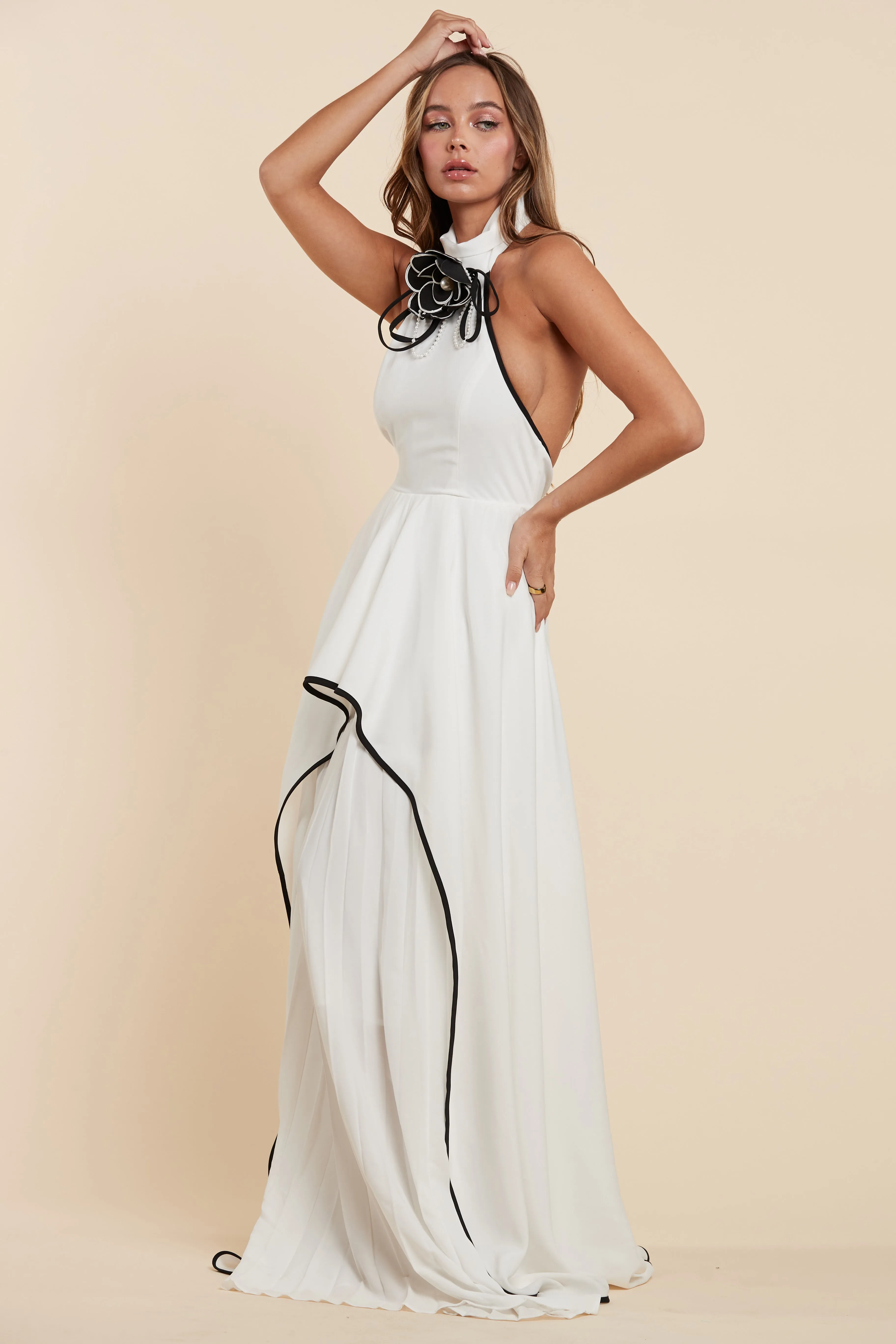 Black Trim Maxi Dress