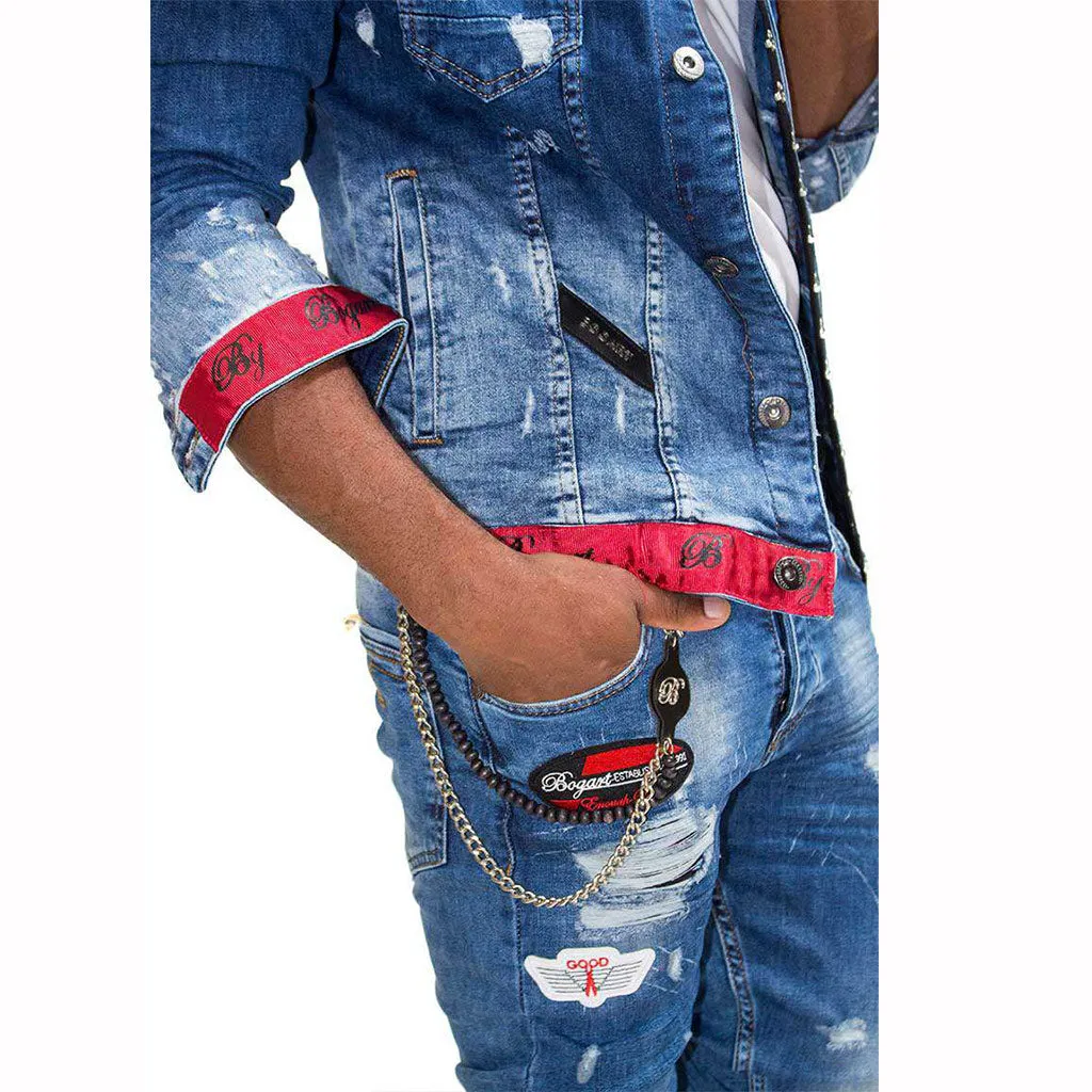 Bogart Man Torn Denim Jacket