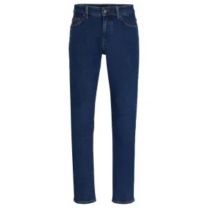 BOSS SLIM FIT JEANS IN COMFORTABLE BLUE STRETCH DENIM