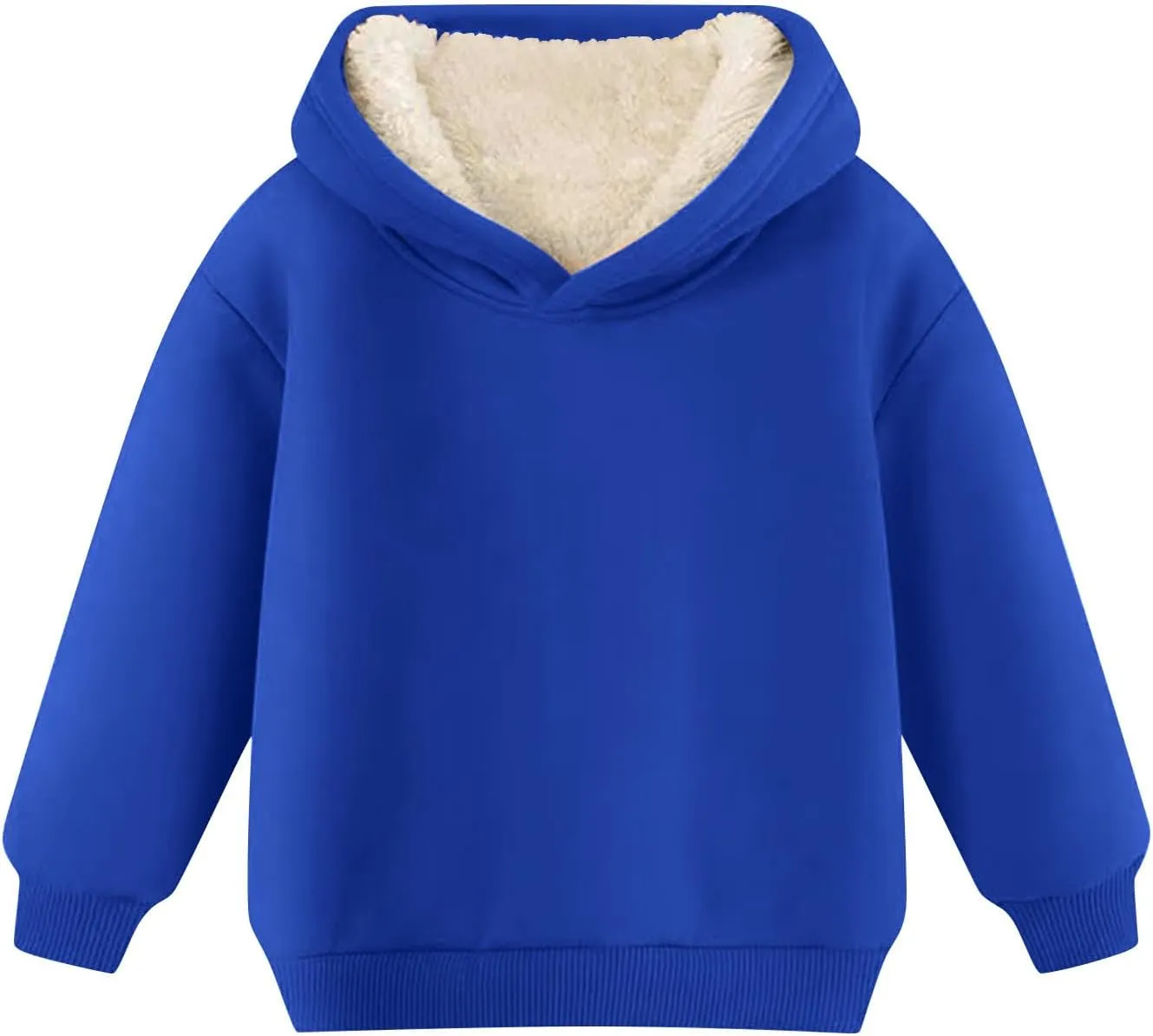 Boys Girls Fleece Lined Sherpa Hoodie Kids Warm Winter Hoodies Thicken Pullover Hooded Sweatshirt Sweater