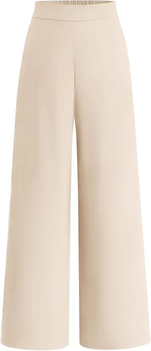 BTFBM Womens Wide Leg Pants Dressy Casual Elastic High Waisted Palazzo Business Lounge Trousers with Pockets