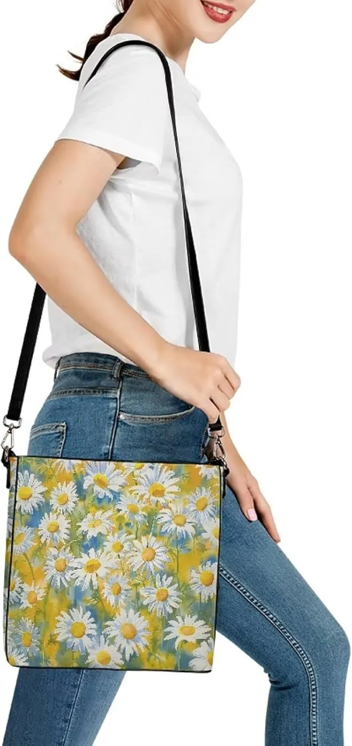 Bucket Bag Purse PU Leather Bag for Women, Watercolor Forest Tree Print Ladies Hobo Shoulder Handbag, Magnetic Snap