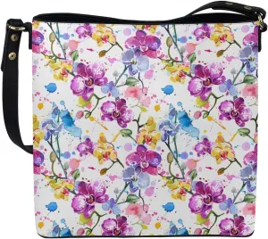 Bucket Bag Purse PU Leather Bag for Women, Watercolor Forest Tree Print Ladies Hobo Shoulder Handbag, Magnetic Snap