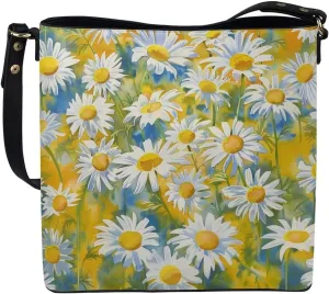 Bucket Bag Purse PU Leather Bag for Women, Watercolor Forest Tree Print Ladies Hobo Shoulder Handbag, Magnetic Snap