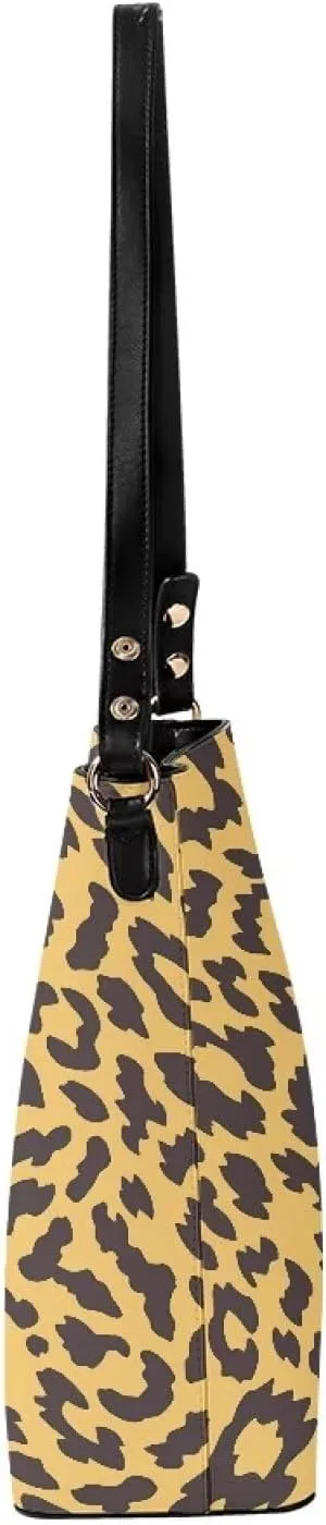 Bucket Bag Purse PU Leather Bag for Women, Watercolor Forest Tree Print Ladies Hobo Shoulder Handbag, Magnetic Snap