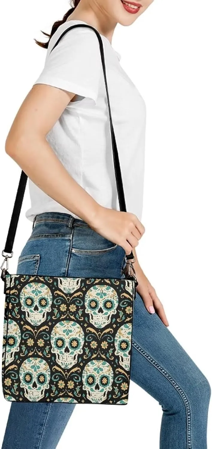 Bucket Bag Purse PU Leather Bag for Women, Watercolor Forest Tree Print Ladies Hobo Shoulder Handbag, Magnetic Snap