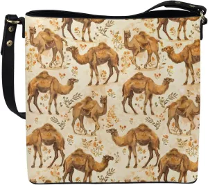 Bucket Bag Vegan Leather Shoulder Purses for Women, Fox Print Tote Shoulder Bags Zipper Crossbody Bag