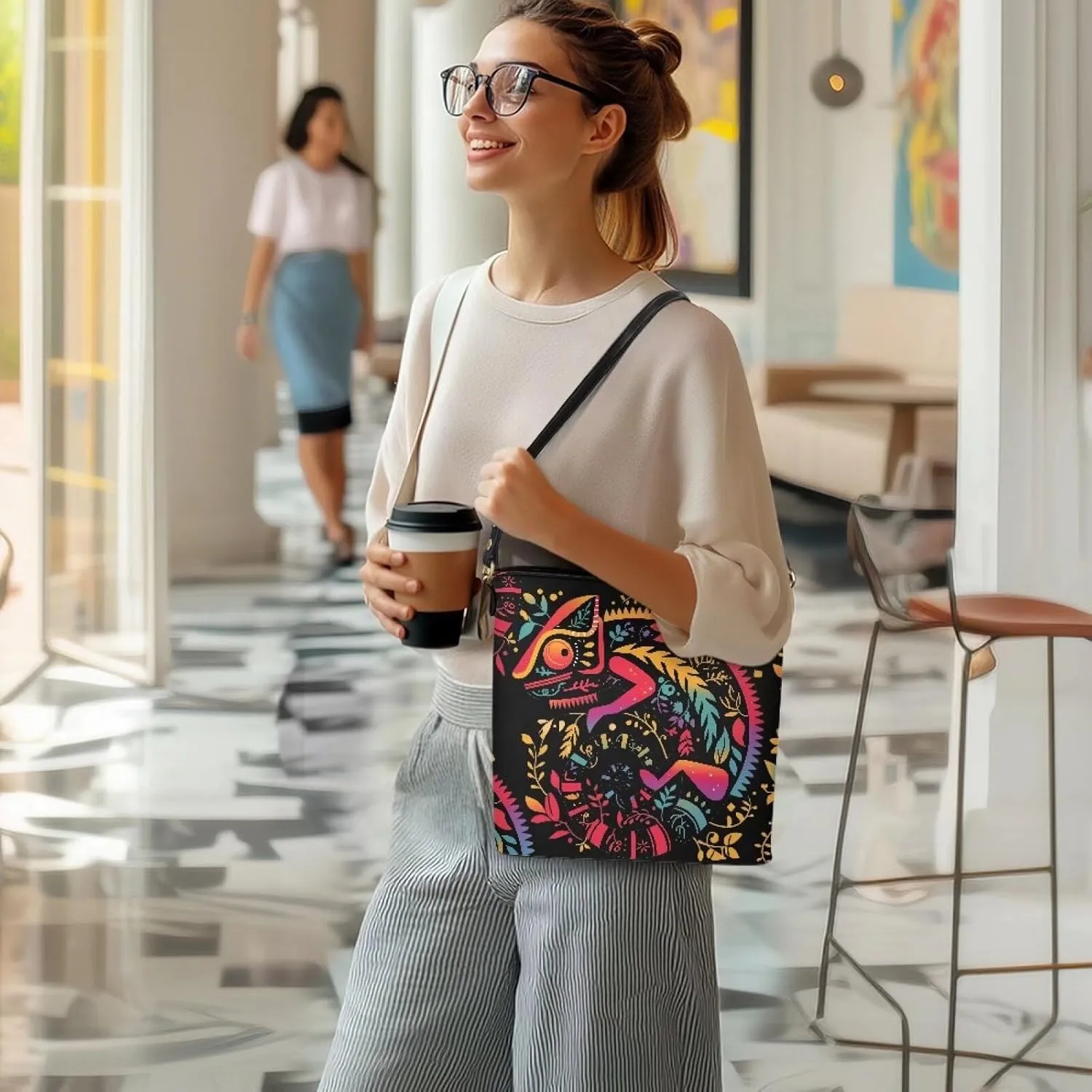 Bucket Bags Purses for Women with Adjustable Strap, Black Cat Print PU Leather Tote Handbags Top Handle Satchel