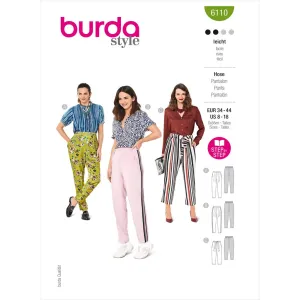 Burda Style Pattern 6110 Misses' Trousers and Pants B6110