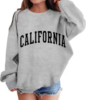 California Hoodies for Girls Graphic Letter Print Pullovers Tops Long Sleeve Casual Soft Pullover Tops for 3-12 Years