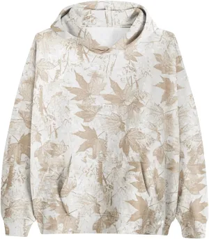 Camo Hoodie Womens Maple Leaf Print Oversized Hooded Sweatshirt Long Sleeve Fleece Pullover Sweatshirts with Pocket