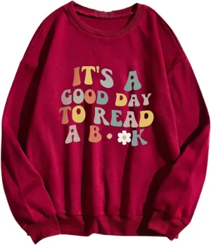 Ceboyel Womens Letter Graphic Print Sweatshirts Crew Neck Pullover Tops Long Sleeve Cute Shirts Trendy Girls Teen Clothes