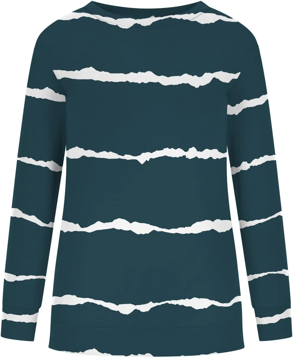 Ceboyel Womens Long Sleeve Shirts Striped Print Sweatshirt Crewneck Pullover Tops Trendy Casual Fall Clothes 2023