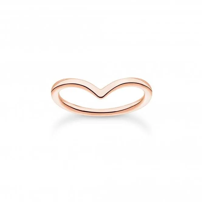 Charming Rose Gold Plated V-Shaped Ring TR2393-415-40